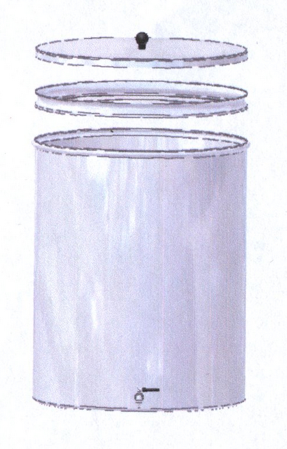 Stahlfass 1000 lt. mit Öl/Staubdeckel Aisi 304 C