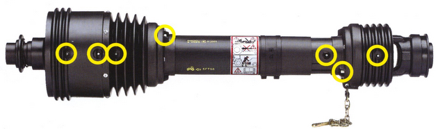 Doppelgelenkwelle 65 PS 1095 mm Bondioli Pavesi