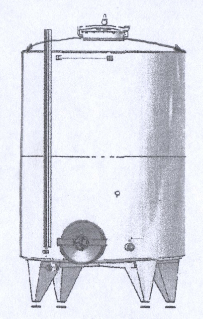 Stahlfass 2700 lt. geschl. oben u. unten Öffnung - zum Schließen ins Bild klicken